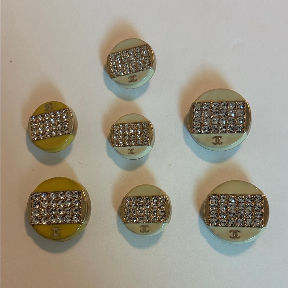 Chanel Gold and Silver Crystal Embellished Buttons
